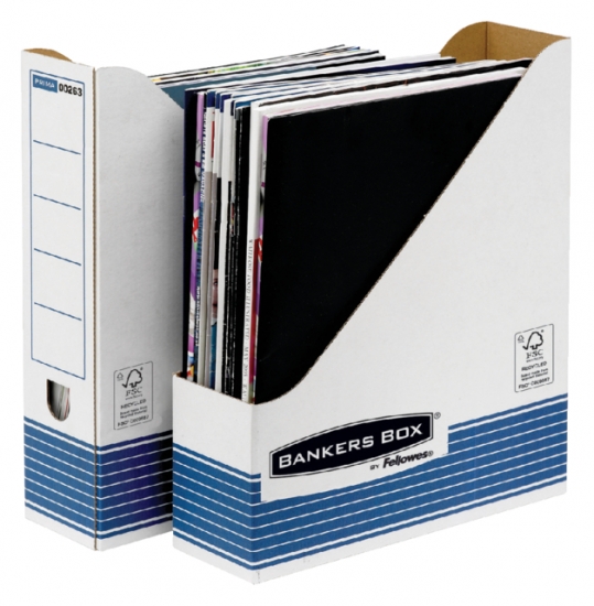 Tijdschriftcassette Bankers Box System A4 wit blauw per 2 - Klik op de afbeelding om het venster te sluiten