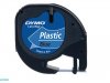 Labeltape Dymo Letratag 91205 plasticl12mm zwart op blauw